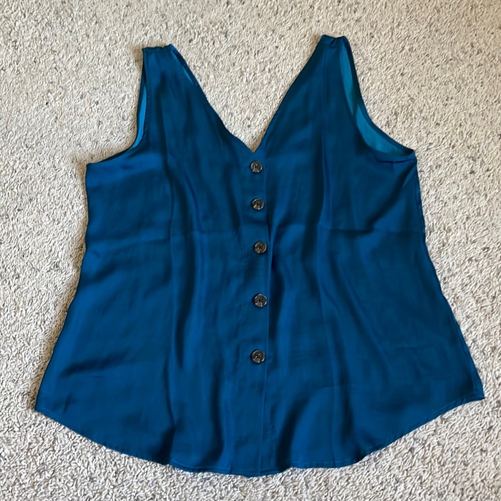 Loft Double V-Neck Buttoned Top Medium